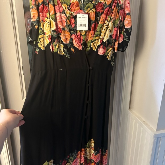 Free People Womens Jaimie Floral Print Short Sleeves Midi Dress - Picture 4 of 6